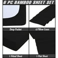 thumbnail image 2 of 4 Piece Luxury Rayon Made From Bamboo Sheets Set- Twin XL Black Sheets, Softer Than Cotton-Up To 16" Deep Pockets-Wrinkle Free-Extremely Soft Bamboo Derived Rayon Sheets- Twin XL, Black, 2 of 4