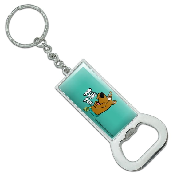 Scooby-Doo Ruh Roh Keychain Rectangle Chrome Plated Metal Bottle Cap Opener