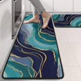 thumbnail image 2 of Kitchen Rugs Sets Of 2,Blue Green Gold Marble Pattern Anti Fatigue Kitchen Mat Rugs Non Slip Washable,Decorative Kitchen Floor Mats for Kitchen,Sink,Laundry,17"x47"+17"x47", 2 of 5
