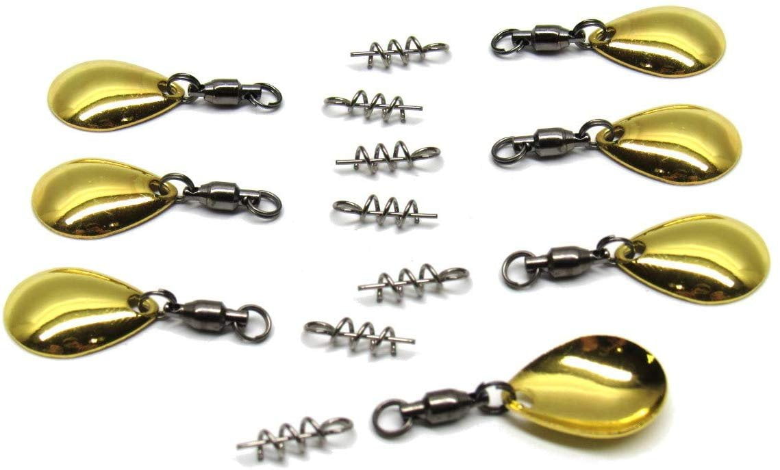 Harmony Fishing Company - [7 Pack Tail Spinners Hitchhikers for Soft  Plastic/senko Fishing Lures, Willow or Colorado Blade Colorado Blade 7  Pack, Gold 