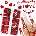 thumbnail image 1 of 6 Rejillas Corazón Rojo Brillo De Uñas Lentejuelas Corazón 3d Pegatinas De Arte De Uñas Calcomanías Brillo De San Valentín Para Diseño De Uñas Amor Escamas De Uñas Día De San V, 1 of 4