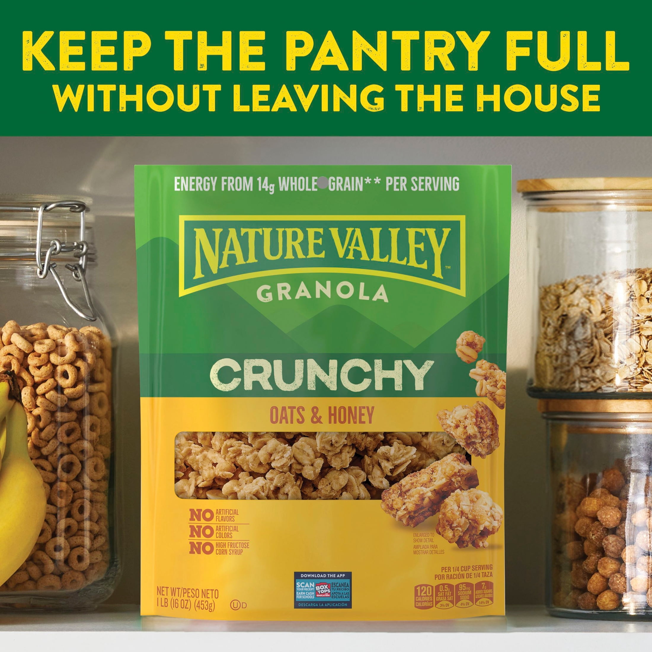 (3 pack) Nature Valley Crunchy Oats and Honey Granola Pouch, 16 oz