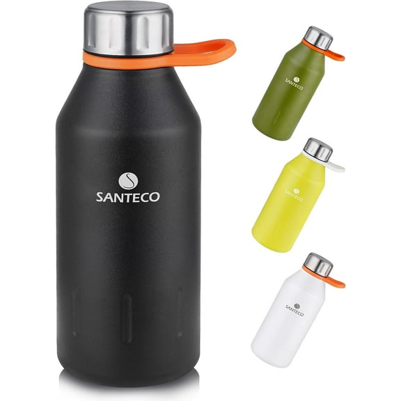 Santeco Stainless Steel Kola Water Bottle 12 fl oz, Black