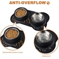 thumbnail image 2 of Comedero doble de acero inoxidable para perros y gatos con base antideslizante, anti-inundaciones y tapete de silicona a prueba de derrames., 2 of 4