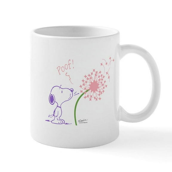 CafePress - Snoopy Dandelion Mug - 11 oz Ceramic Mug - Novelty Coffee Tea Cup