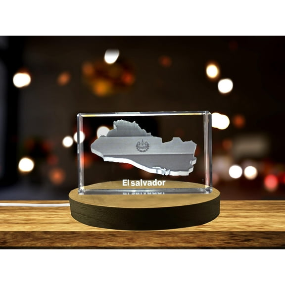 El Salvador 3D Engraved Crystal 3D Engraved Crystal Keepsake/Gift/Decor/Collectible/Souvenir