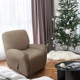 thumbnail image 4 of AIGIA Recliner Stretch Sofa Slipcover 1 Seat Recliner Chair Cover with Side Pocket Soft Checked Jacquard Fabric, 4 of 10