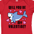 thumbnail image 4 of Inktastic Will you be my Valentine with Cute Shark and Hearts Boys or Girls Baby Bodysuit, 4 of 5