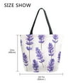 thumbnail image 5 of FORMRS Womens Canvas Tote Bag with Zipper Inner Pocket Shoulder Handbag, Lavender Pattern, 5 of 7