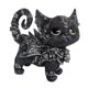 thumbnail image 2 of Escultura de gato gótica coleccionable, decoración de resina, figura de gato pintada a mano, gatito negro, ojos de oliva, escultura moderna de gato, a, 2 of 9