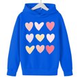 thumbnail image 3 of Girls Summer Outfits Long Sleeve Heart Shaped Printed Hoodie Two Pieces Long Pant Set Baby Girl Clothes Blue 11-12 Years, 3 of 3