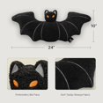 thumbnail image 5 of Phantoscope Happy Halloween Faux Fur Bat Shaped Throw Pillow, Black, 12 x 25 inch, 5 of 5
