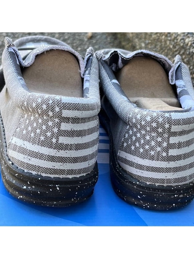 Hey Dude Wally Walls USA Flag Grey Shoes - Walmart.com display picture 1