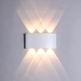 thumbnail image 1 of Apliques de pared modernos impermeables de 6 W Luz de pared LED Lámpara de pared de aluminio LED Interior Exterior para baño Dormitorio Sala de estar Porche Escaleras Hoteles Jardín Camino, Blanco, 1 of 5