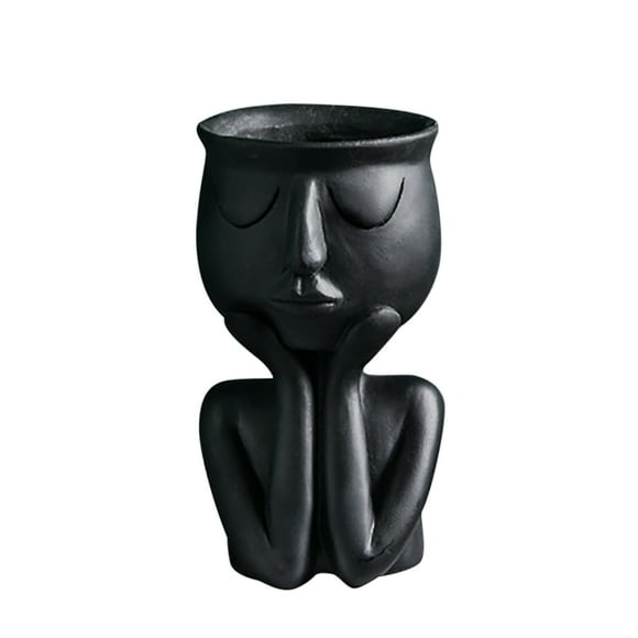 RKSTN Fall Decorations for Home Nordic Abstract Human Sculpture Resin Flower Pot Desktop Plant Container Vase Decorations