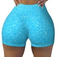 thumbnail image 2 of Picia Sky Blue Glitter Printed Workout Shorts for Women Seamless Scrunch Butt Lifting High Waisted Yoga Gym Booty Running Moisture-wicking Short Pants-X-Large, 2 of 9