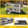 thumbnail image 6 of Aivituvin Rabbit Hutch Bunny Cage Outdoor & Indoor with Wheels, Two Layer Guinea Pig House with Pull Out Tray, Chew-Proof Ramp, Waterproof Roof, 6 of 11