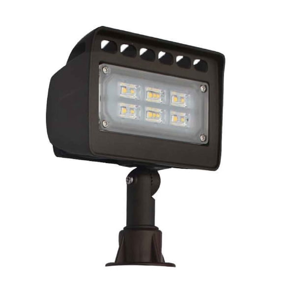 Westgate LF4 Flood Lights- 12V LED Wash Lights-Bronze Finish Integrated LED Light-Non-dimmable - 5 Year Warranty (12W, 5000K Cool White)