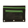thumbnail image 2 of Three Hole Cloth Pencil Case Double Layer Mesh Large Capacity Zipper, 2 of 6