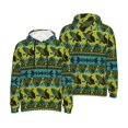 Zufioo Teal Vintage Corn Pattern Design Fleece Comfortable Hoodie for