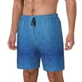 thumbnail image 5 of Mens Denim Blue Swimming Trunks with Compression Liner Beach Quick Dry Swim Shorts, 5 of 6