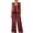 Wine, variant on Womens 2 Piece Outfit Sets 100%Cotton Ruffled Tank Top and Flowy Palazzo Trousers
