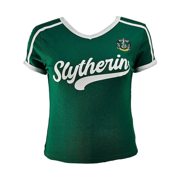 Harry Potter Slytherin Junior Ladies V-Neck Baby Tee, S-XL