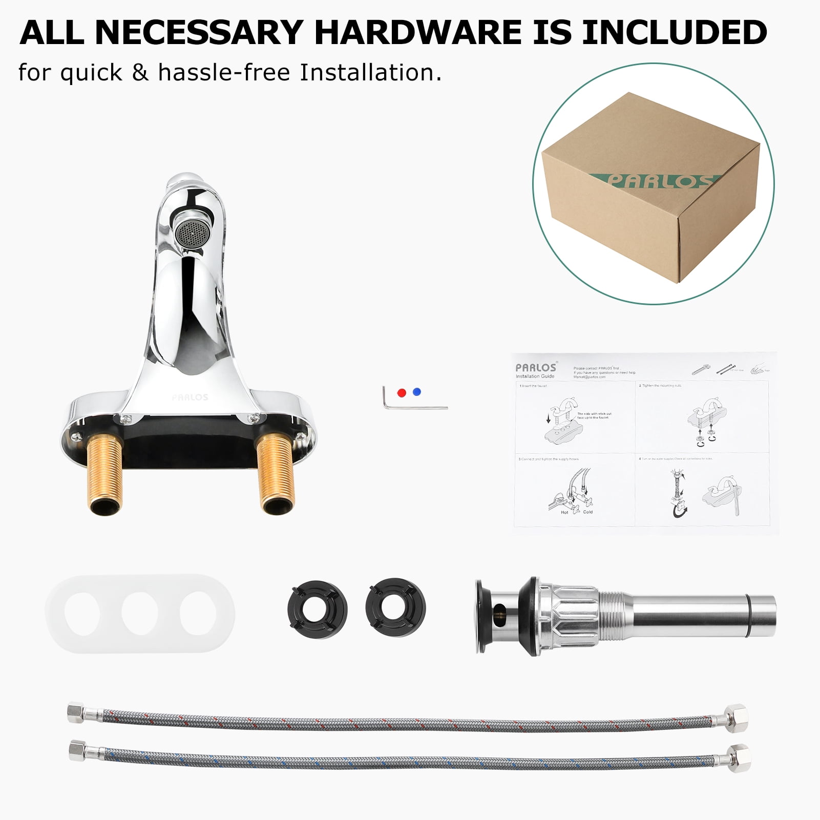 Parlos Centerset Single-handle Bathroom Faucet with Drain Assembly