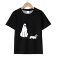 thumbnail image 4 of CAUYDY Toddler Baby Girls Halloween T-Shirt Ghost Pumpkin Graphic Shirt Kids Cute Funny Spooky Season Short Sleeve Tees Top(A02-Black,2-3 Y), 4 of 4