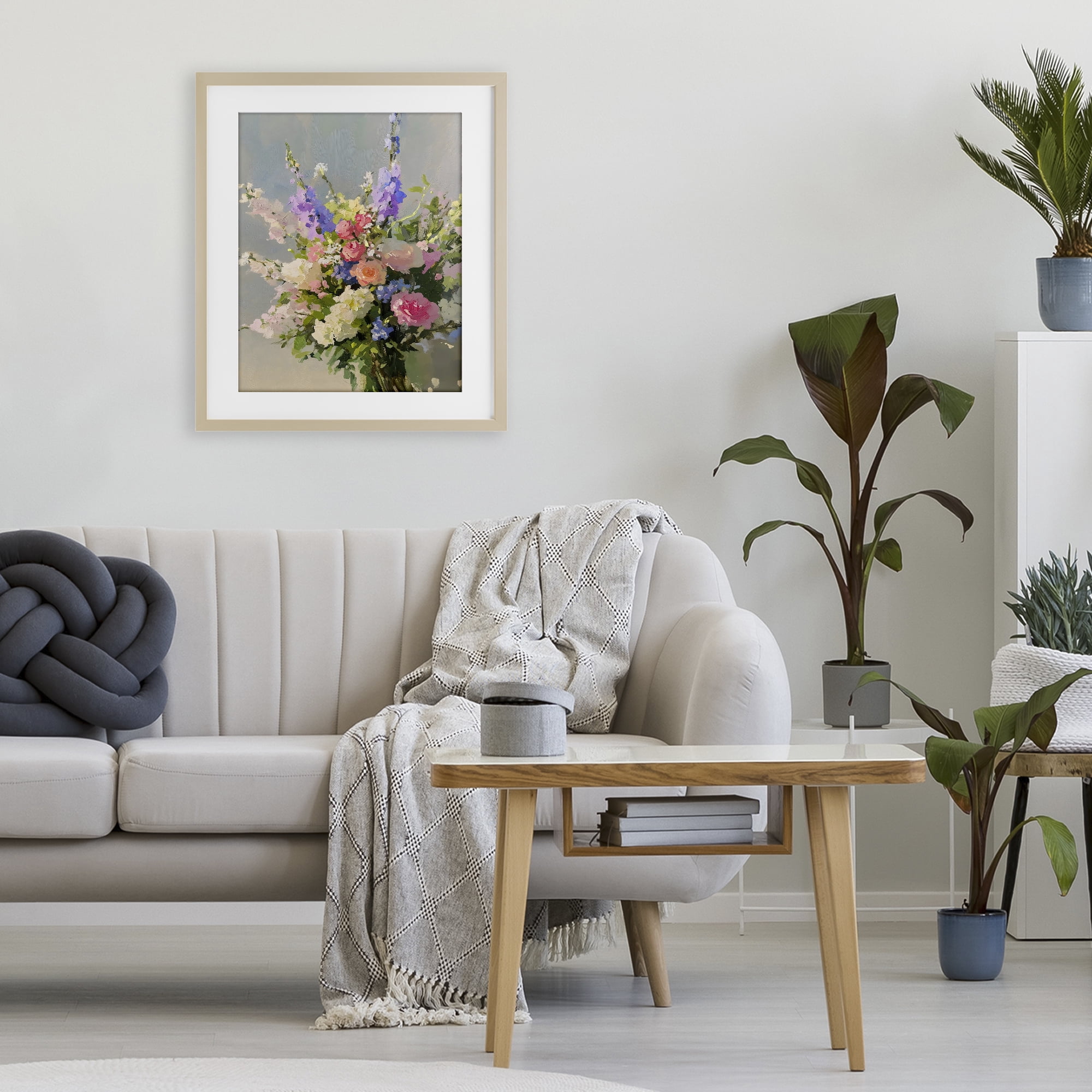 Stupell Industries Romantic Pastel Garden Bouquet Birch Framed Print Under Glass, design by The Prints Vibe