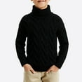 thumbnail image 2 of Hxshgdsn Girls Boys Cable Knit Sweaters Ribbed Turtleneck Long Sleeve Sweatshirts Thick Warm Winter Tops Black 7-8Years, 2 of 5