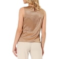 thumbnail image 3 of Unique Bargains Women's Satin Sleeveless Work Office Pleated Tank Top Blouse, 3 of 5