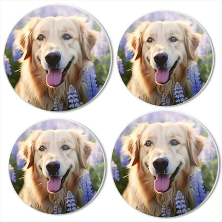 

Bahomeck Gas Stove Burner Cover Set Of 4 Smiling Golden Retriever Dog In Blue Violet Flower Field Metal Electric Stove Burner Covers Protecting Gas Stoves Kitchen Decor，8 Inch And 10 Inch