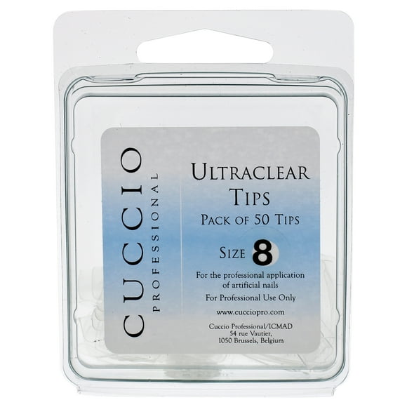Uñas acrilicas Cuccio Ultraclear Tips - 8 Acrylic Nails Dama 50 Pc