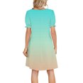 thumbnail image 4 of Wedding Guest Dresses for Women, Fashion Women's Printing Sexy Square Neck Short Sleeve Pockets Dresses Casual Comfortable All Occasio(Light Blue,M), 4 of 6