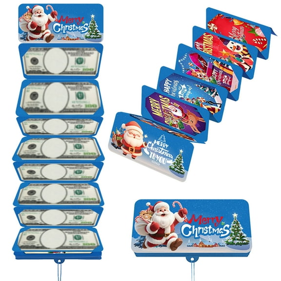 WKSCLPAI Creative Christmas Money Holders, New Christmas Cash Gift Envelopes, Christmas Cash Surprise Envelope, Money Gift Card Holders for Cash with 10 Slots, Xmas Holiday Party Envelopes