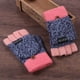 thumbnail image 4 of 4 guantes cálidos de medio dedo, gruesos, de invierno, con tapa abatible, medio dedo, Dew785, 4 of 5