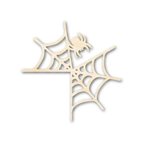 Unfinished Wood Spiderweb Cornerpiece Shape - Craft - up to 36" 10" / 1/2"