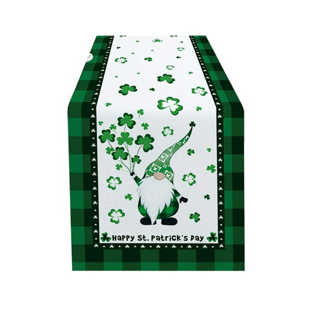 Nouveaux Essentiels de Maison Créatifs Drapeau de Table Imprimé en Polyester et Coton pour la Saint-Patrick Décorations de Table