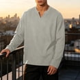 thumbnail image 2 of KyCheLot Mens Long Sleeve Shirt V Neck Textured Tops Oversized Casual Athletic Fashion Streetwear Pullover, 2 of 8