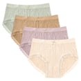 thumbnail image 1 of GigrtiJin Womens Mid Rise Ribbed Underwear Multipack Seamless Lace Panties With Bow Ribbon Breathable Underpants 4 Pack, 1 of 2