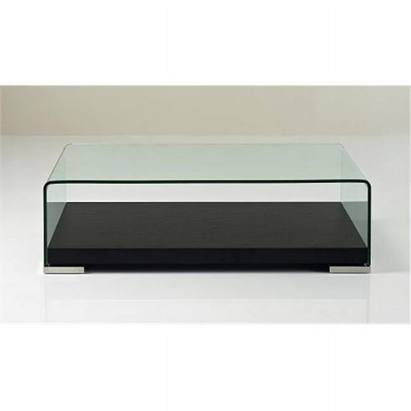 J & M Furniture 17887 Modern Coffee Table 159A - Dark Oak & Glass