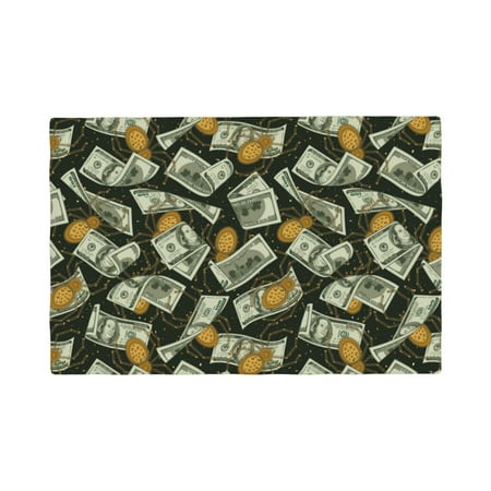 

Table Placemats Set of 6 - dollar golden spiders cool print 12x18 In Faux Linen Double Heat Resistant Place Mats Cloth Indoor/Outdoor Placemats Washable Table Mats for Dining Kitchen Party