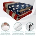 thumbnail image 4 of King Quilt Set 96''x106'', Vintage American Flag Lightweight Summer Bedspread Coverlet Set with 2 Pillow Shams, Blue Star Red Striped Wooden Breathable All Season Quilt Bedding for Bedroom/Guest Room, 4 of 9