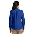 thumbnail image 2 of Port Authority Women's Long Sleeve Carefree Poplin Shirt, True Royal, X-Large, 2 of 4