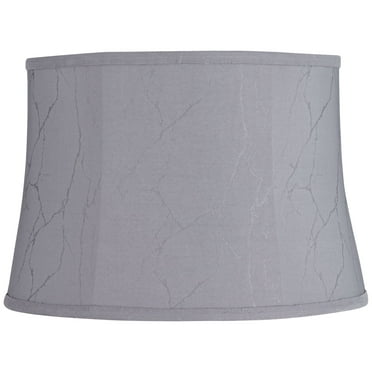 Springcrest 14" Top x 16" Bottom x 11" High x 11" Slant Print Lamp Shade Replacement Griotte Gray Drum Softback Washer Harp Finial