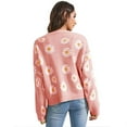 thumbnail image 2 of Auburet Women's Floral Print Cardigan Long Sleeve Open Front Button Down V-Neck Knitted Sweaters, 2 of 3