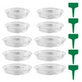 thumbnail image 3 of Ludlz 10 Pack Clear Plastic Plant Saucer Drip Trays with labels, Large Plant Plate Dish, Plastic Plant Pot Saucers Flower Pot Set for Indoor Flower Pots and Planters, 3 of 8