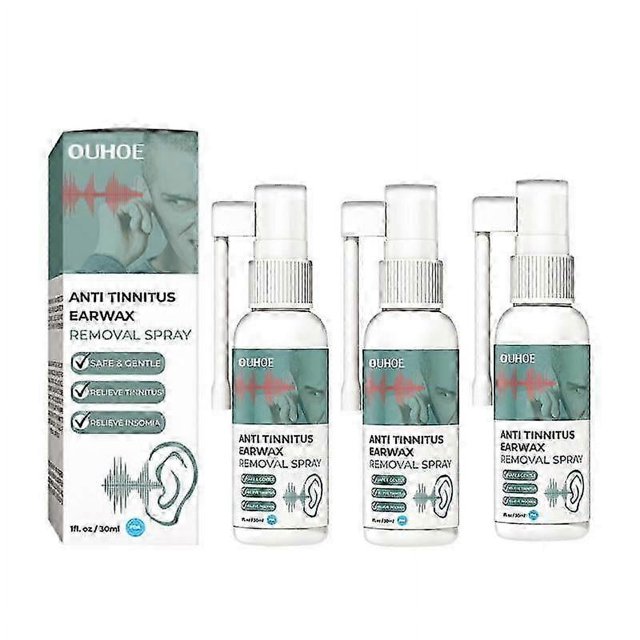 3x Tratamiento portátil para aliviar el tinnitus, el zumbido y el dolor de oídos, molestias, cera transparente, alivio de la presión en el oído, audición