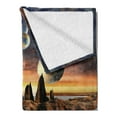 thumbnail image 2 of Fantasy Soft Flannel Fleece Throw Blanket, Alien Planet Earth Moon and Mountain Surreal Sci Fi Galactic Future Cosmos Art, Cozy Plush for Indoor and Outdoor Use, 60" x 80", Multicolor, by Ambesonne, 2 of 5